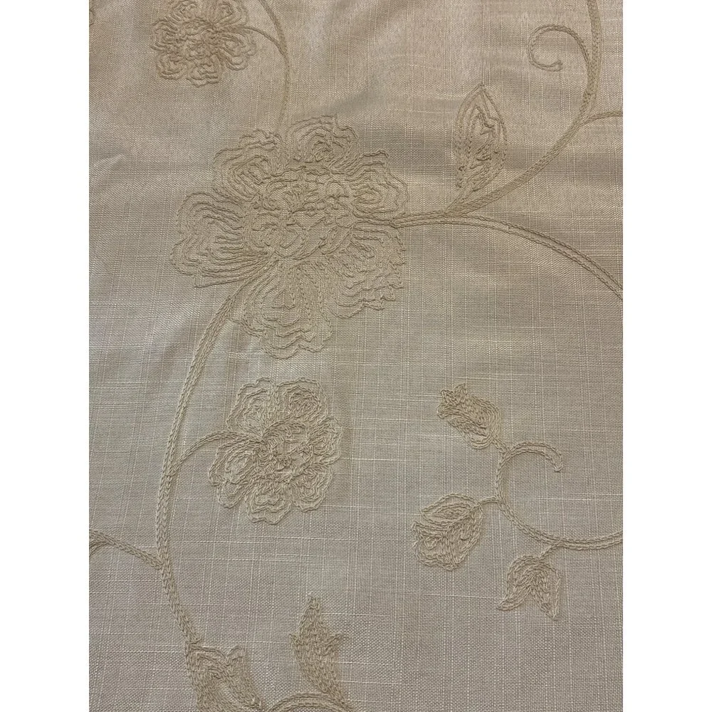 Laura Ashley Beige‎ Embroidered Floral Curtain Panel 83x37